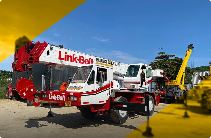 Grúa móvil All Terrain (AT) para maniobras en terrenos irregulares y desplazamientos en carretera – Máquinas y Montajes S.A.S