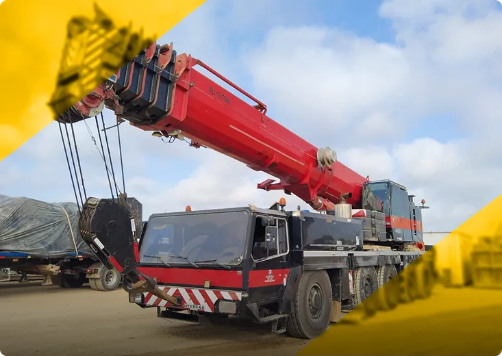 Grúa móvil sobre camión para izaje de piezas voluminosas y pesadas con gran alcance y altura – Máquinas y Montajes S.A.S